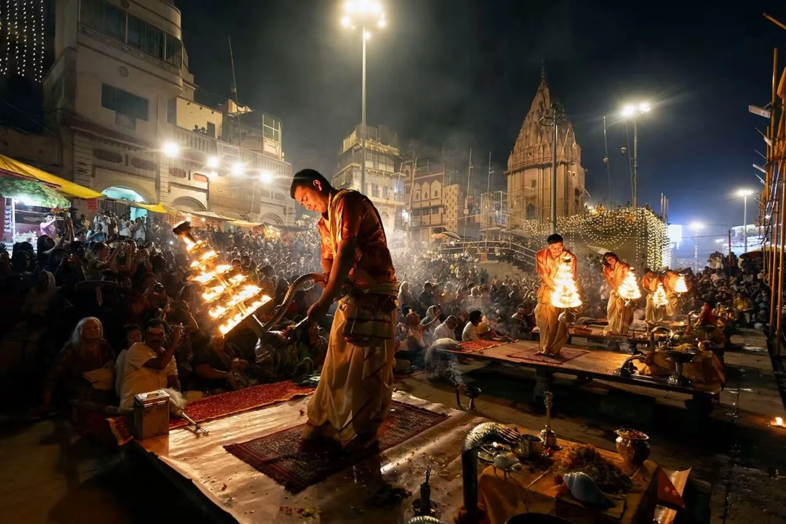 Ganga Aarti on the Varanasi ghats