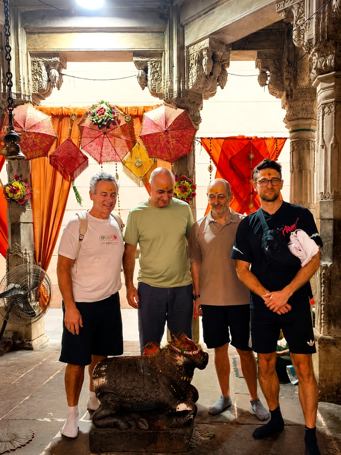 International guests inside a traditional Varanasi temple during a privately guided visit