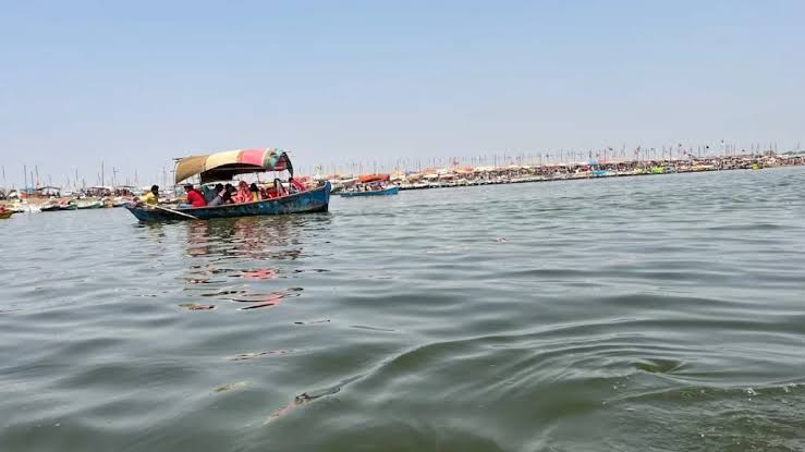 Boats at Triveni Sangam in Prayagraj