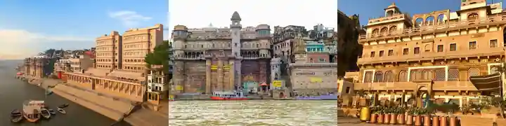Riverfront hotels in Varanasi including Avantika by the Ganges, BrijRama Palace and Guleria Kothi