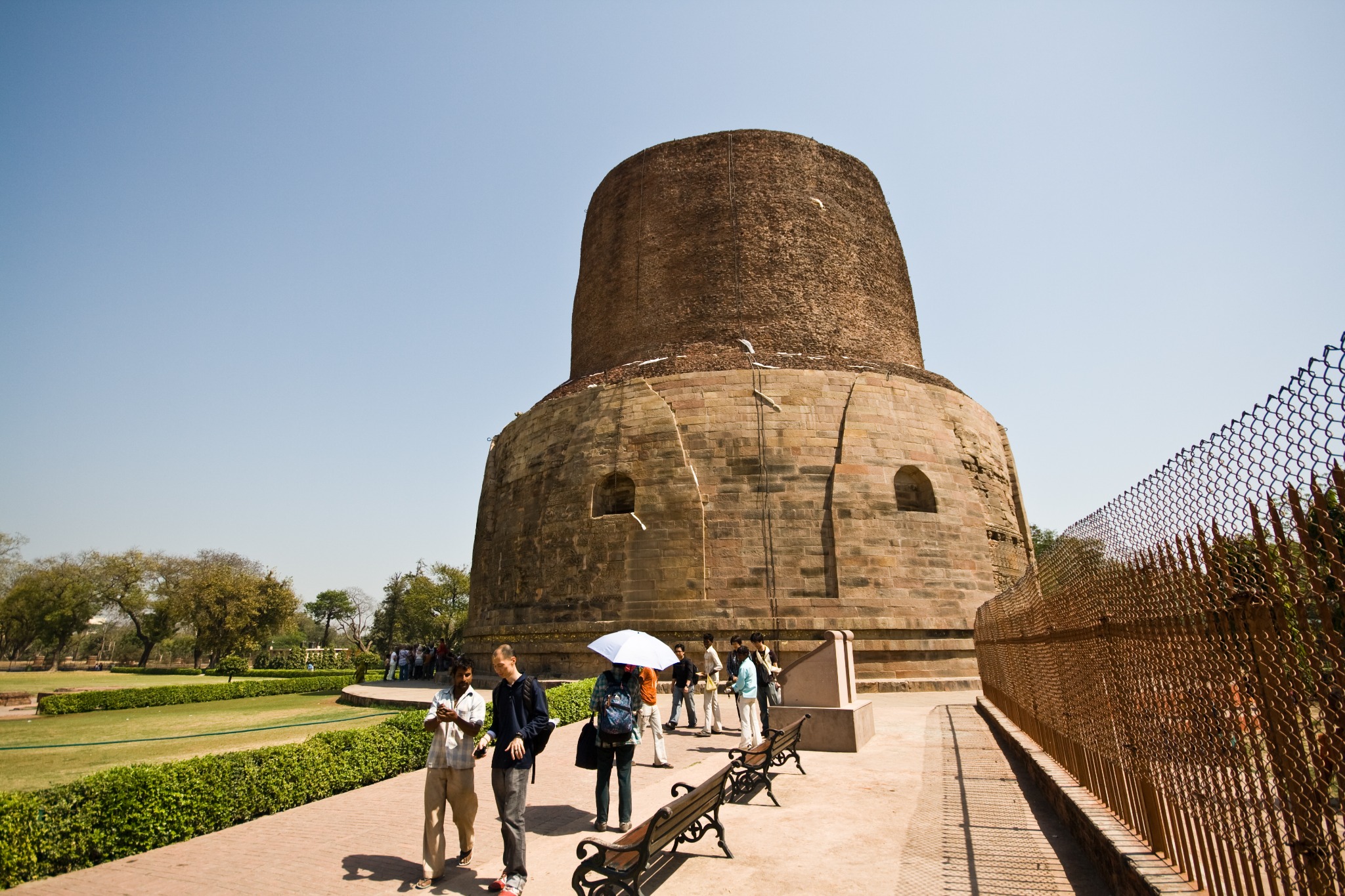 Dhamek Stupa at the Buddhist pilgrimage site of Sarnath near Varanasi